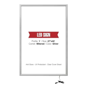 LED Light Box Silver Aluminum Profile Poster Frame Front Loading Wall Mounting Photo Picture Advertisement Sign Holder