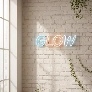 LED Neon Letter Samples with Acrylic Backing UL Compliant Silicone Neon Flex Letters for Commercial Use