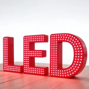 LED Neon Marquee Letters 3ft-5ft Customizable 3D Bulb Letters High Impact Storefront Signage with Dot Lights