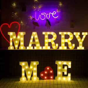 LED Plastic Rechargeable Letter Lights Indoor Outdoor Christmas Lamp English Letters Number Matches Night Wedding Birthday Party