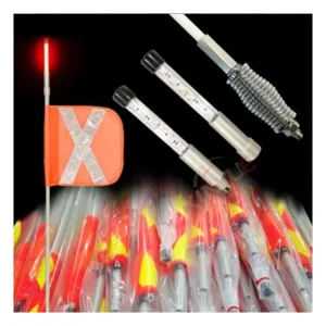LED Safety Whip Antenna For Truck Mining Vehicle Heavy Duty Reflective Flag Pole With Spring Base Mount