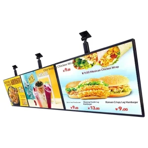 LED Ultra thin Aluminum TV Light Box Commercial Milk Shop Hanging Luminous Menu Price List Ordering Display Magnetic Ads Board