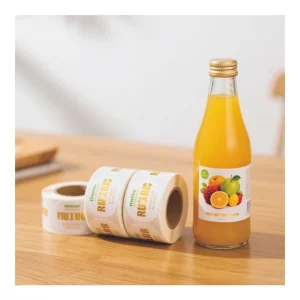 Label in Roll Paper Clear Adhesive Christmas Stickers With Logo