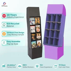 Laminate Flooring Pop Up Stable Cardboard Display Stand Template Display Box Corrugated For Greeting Card Promotional Book Store