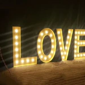 Large 3D Letter Signboards With Independent Decorative Features LED Lights and Acrylic Letters in Color