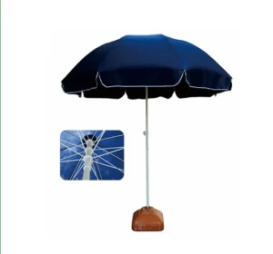 Large Canvas Outdoor Sunscreen Parasol Waterproof Straight Umbrella with Custom LOGO Plastic Handle for Beach or Sun Bathing