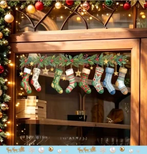 Large Christmas Window Clings Winter Wonderland Snowflake Static Stickers 10 Sheets PVC Decals for Glass Window Holiday Decor