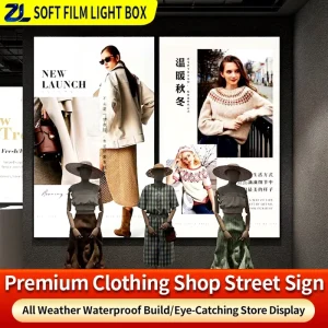 Large Class a Fireproof Aluminum Profile LED Light Box Custom Window Commercial Display Light Box