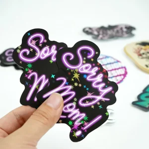 Large Custom Waterproof Self Adhesive Holographic Star Laminate Label Kids Cartoon PVC Die Cut Stickers With Logo