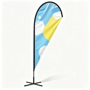 Large Feather Flag with Water Filled Base and Fiberglass Pole for Car Wash Ads 4m