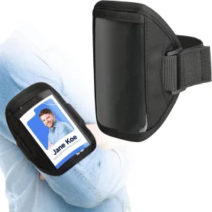 Large ID Badge Holder Elastic Straps Ski Pass Airport Badge Work Gym Travel Postcards Office Business Supplies Arm Badge Holder