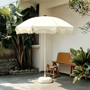 Large Outdoor Parasol with Tassel Garden Courtyard Beach Stall Special Sun Umbrella for Advertising