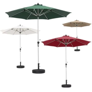Large Outdoor Sun Umbrella Patio Folding Center Pole Umbrella with Polyester Sail for Balcony & Table