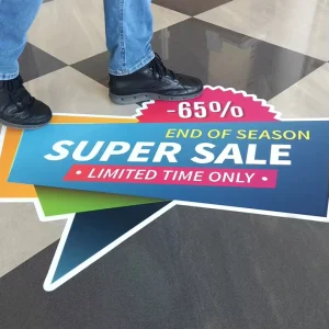 Custom Printing Indoor Floor Decal PVC Durable Water Scratch Slip resistant Vinyl Film Sticker for Supermarket Sale