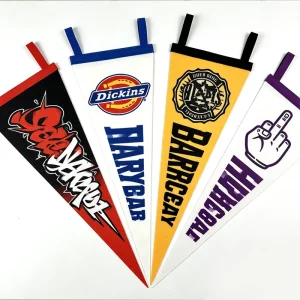 Large Triangle Hanging Flag Banner Custom Digital Printing Eco Friendly Promotional Handmade Felt Pennant
