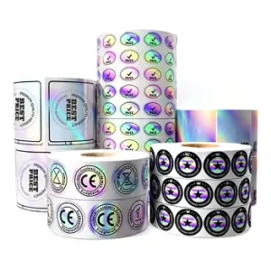 Laser Adhesive Label Customized Genuine Trademark Logo Color Anti tear Anti counterfeit Beverage Sealing Sticker