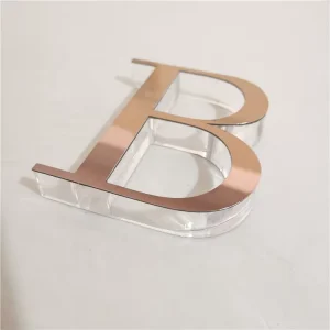 Laser Cut Fabricated Decorative Acrylic Word Rose Gold Letter Sign 3D Company Logo