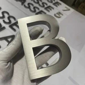 Laser Cut Metal Signs Custom 3D Office Logo Brushed Chrome Sign Stainless Steel Letters Silver 3D Letters for Wall