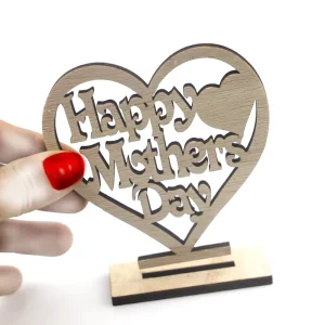 Laser Cut Wooden Heart-shaped Ornament Home Decoration Letter Carving