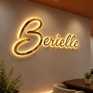 Laser Cutting Letters Sign Custom Sign LED Halo Illuminated Letters Sign Metal Backlit Logo Sign for Building Storefront
