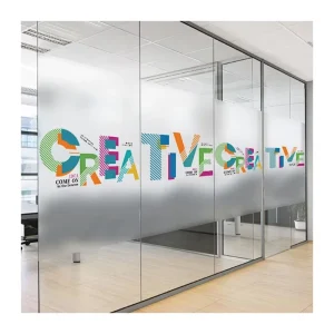 Laser Engraved Frosted Window Film Custom UV Printed Self Adhesive Privacy Glass Sticker for Cafe Restaurant Office Decor