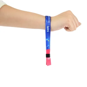 Lebei Logo Fabric Polyester Lanyard With Logo Custom Short Strap Innovative Printed Personalized Disposable Wristband Ticket
