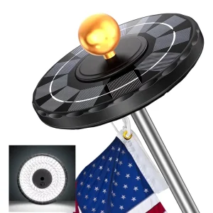Led Solar Outdoor Camping Ceiling Flagpole Light for Flag Flying Tent Hiking Fishing Emergency