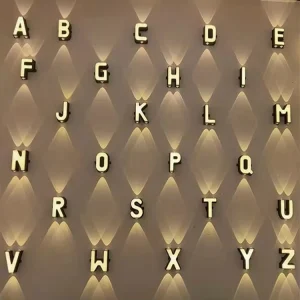 Led Wall Light Alphabet Lamp Outdoor Ip65 Waterproof Garden Lighting Porch Aluminum Letter Wall Sconce Light