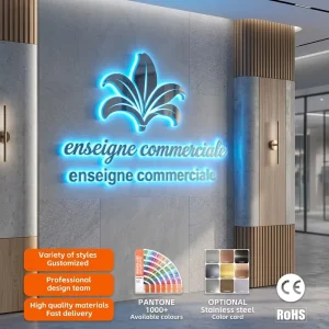 Letreros Retroiluminados Con LED Custom 3D LED Illuminated Sign for Outdoor Store Advertising and Reception Signs