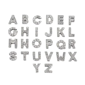 Letter Alloy Material Full Sparkling Design Clear Crystal Inlaid DIY Jewelry Accessories for Creating Unique Necklace Bracelet