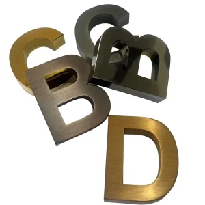 Letter Electroplated Advertising Letters Wall Mount Custom LED Backlit Spherical Letters Titanium Alloy Sign Board