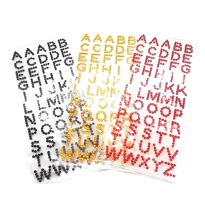 Letter Glitter Alphabet Letter Sticker Reflective Acrylic Rhinestone Stickers Home Decoration