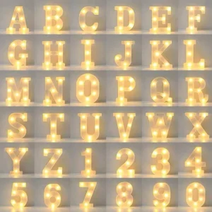 Letter Light LED English Letter Number Light Christmas Wedding Modeling Light Qixi Valentine’s Day Decorative Light