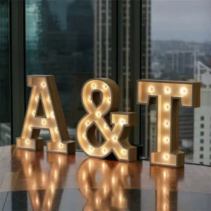 Letter Lights Alphabet LED Sign Happy Birthday Letras Con Luces Luz Bodas Mariage Valentine Wedding Decor Light up Letters Light