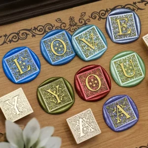 Letter Series Square Pattern 26 English Letters Wax Seal Stamp Head