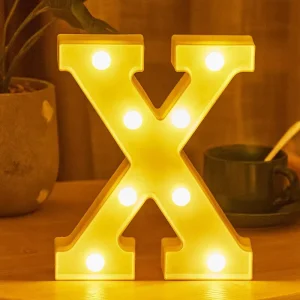 Letter X Alphabet A Z LED Lights Letter Light up Warm White Battery Operated Night Lights for Wedding Birthday Party