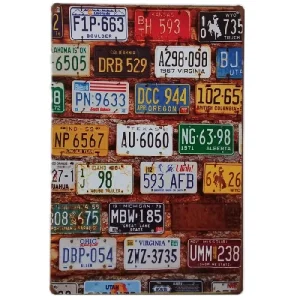 Licence Plate Vintage Metal Sign Retro Wall Cafe Living Room Bar Restaurant Decor Plates Craft Gift for Friend