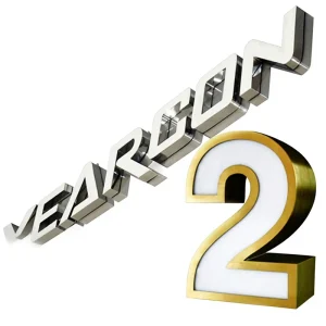 Light Box Billboard Logo Mini Resin LED Backlit Letter Stainless Steel Outdoor Door Head Commercial Use Custom