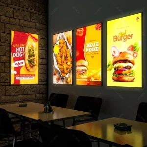 Lightbox Window Display A0 A1 A2 A3 A4 Aluminum Poster Frame Snap Ultra Thin Advertising Metal Lighting LED Light Box