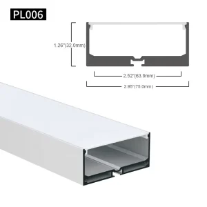 Lighting Box Aluminum Channel Rectangle Suspended Wide LED Aluminium Profile for Multi Row Strips