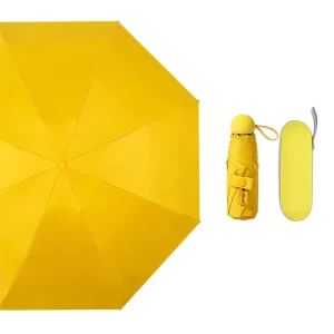 Lightweight 5 Folding Colorful Capsule UV Automatic Sun Small Umbrella With Logo