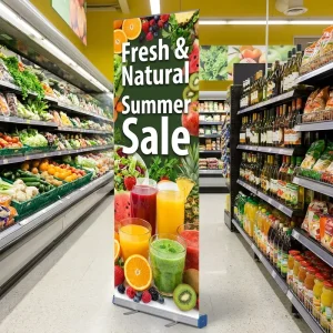 Lightweight 85x200cm Rollup Banner Stand Portable Exhibition Pull Up Display with Carrying Bag