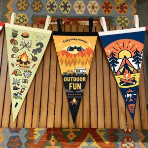 Lightweight Felt Pennant Flag Custom Easy Carry Eco Friendly Outdoor Marketing Events Mobile Advertising Campaigns