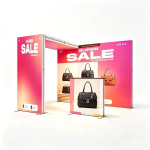 Lightweight Foldable Tension Fabric Light Box Booth with One-Person Assembly and Carry Bag for Trade Show Booth and Exhibition