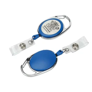 Lightweight Stretchable Badge Holder with Swivel Carabiner Belt Clip and Ring for Office