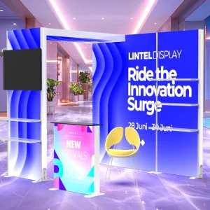 Lintel Modular Frameless LED Light Box Stand Trade Show Display Booth High Visibility Fabric Light Box Trade Show Booth