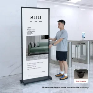 Liping 80X180 Door Type Display Stand Sturdy Metal KT Board Poster Frame Eco friendly Freestanding Powder Coated Portable