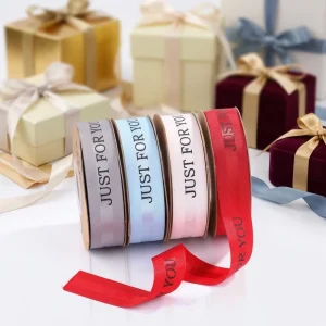 Logo Roll Satin Polyester Ribbon Manufacturer Custom Printing Grosgrain Ribbon Tape