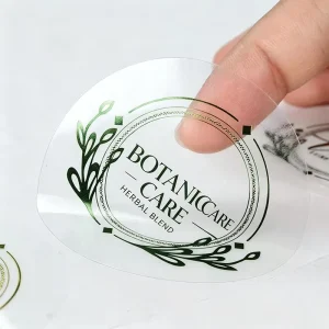 Logo Transparent Packaging Label Clear Adhesive Sticker for Glass Bottle