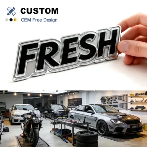 Low MOQ Custom 3D Chrome ABS Metal Badge Personalized Brand Logo Letter Embossed Vehicles Car Modification Emblem Stickers